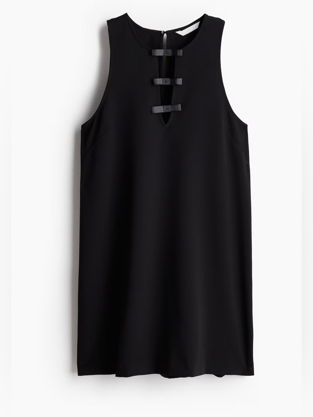 NWT H&M Black Bow Detail Dress Size L